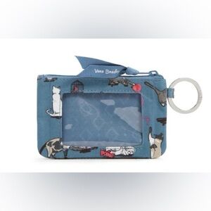 Vera Bradley Cat's Meow Zip Id Coin Purse Card Wallet NWT